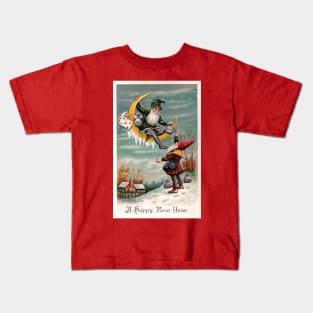 Victorian New Year Gnomes Greeting Kids T-Shirt